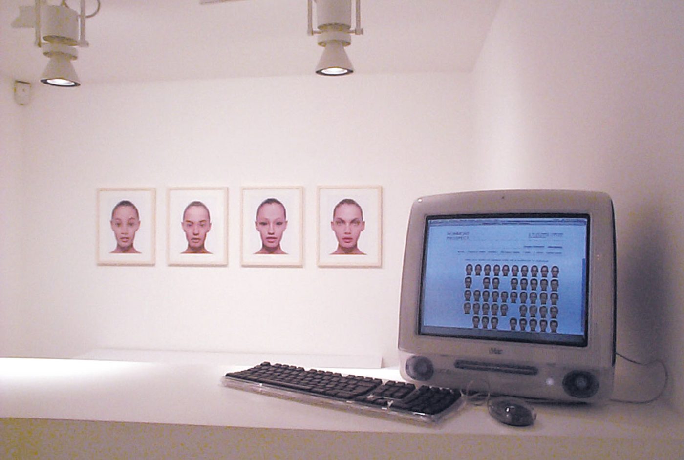 Generative face software running on an iMac, Überbabes, Paris, 2002