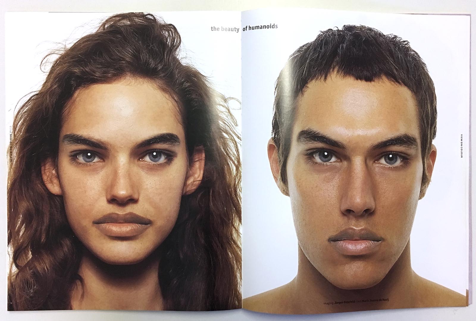 View on Colour, 1999: The beauty of humanoids, two composite faces by Jurgen Ostarhild